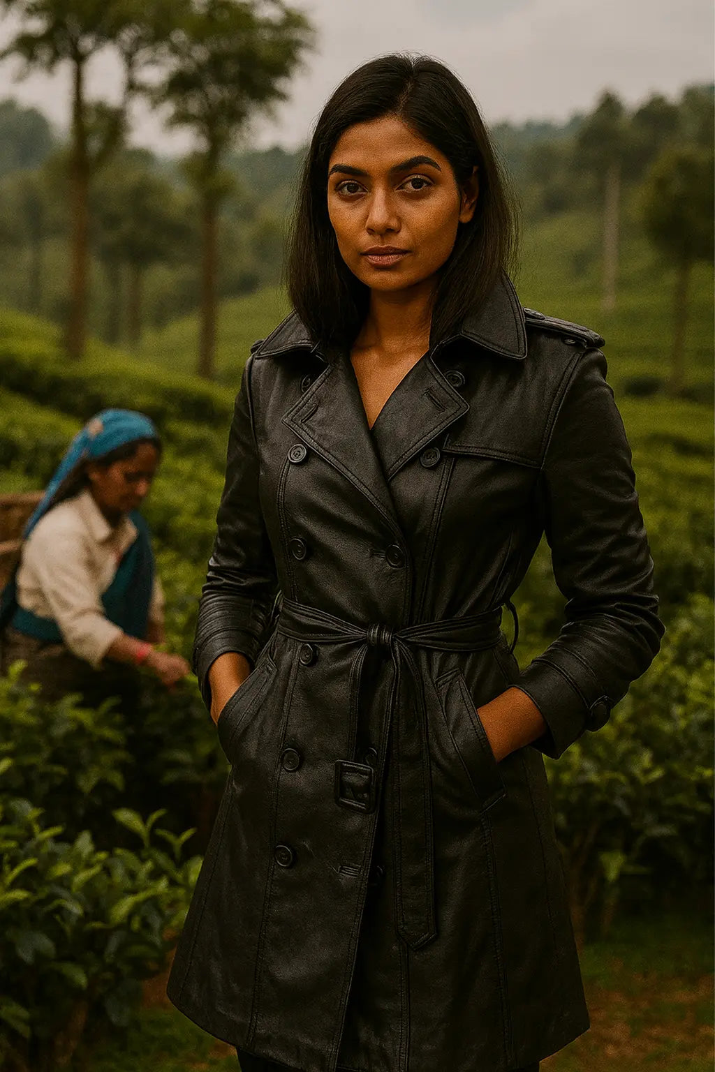 Urban Noir Trench-“Crafted in sleek leather, designed for modern icons.” The Madhu Store