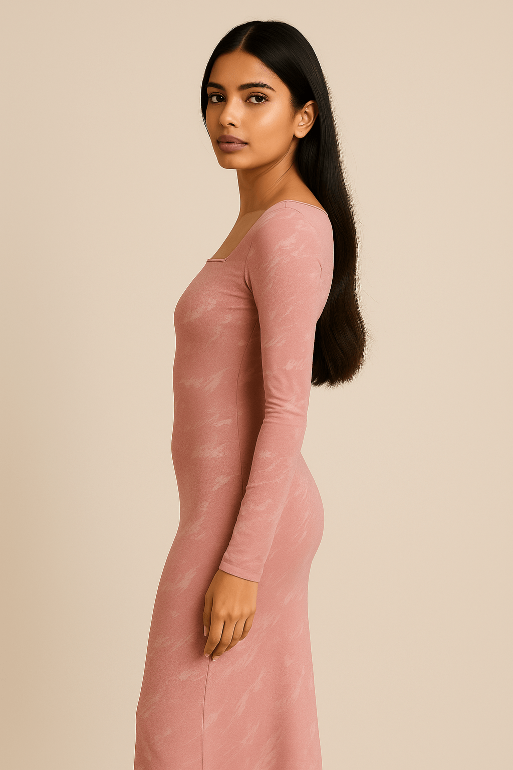 Blush Mist Bodycon Dress for Women | Elegant Cotton Lycra Fit by TheMadhuStore - The MadhuBlush Mist Bodycon Dress for Women | Elegant Cotton Lycra Fit by TheMadhuStore