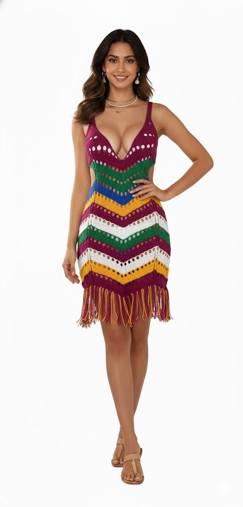“Coastal Pop Knit Dress” - “Make waves in color — your coastal moment starts here.” - The Madhu“Coastal Pop Knit Dress” - “Make waves in color — your coastal moment starts here.”