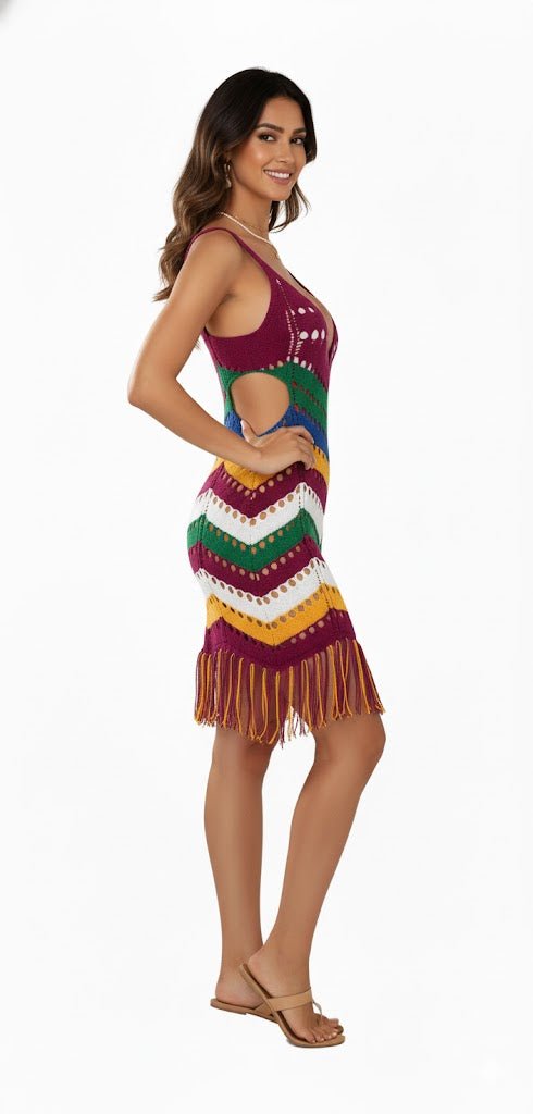 “Coastal Pop Knit Dress” - “Make waves in color — your coastal moment starts here.” - The Madhu“Coastal Pop Knit Dress” - “Make waves in color — your coastal moment starts here.”