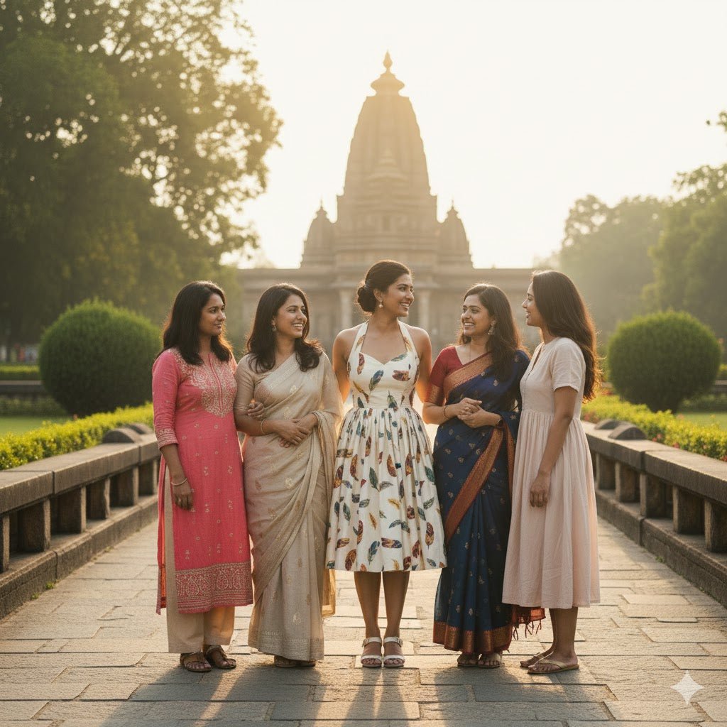 Feather Print Halter Neck Dress - Vintage 50s Swing Style - The MadhuFeather Print Halter Neck Dress - Vintage 50s Swing Style
