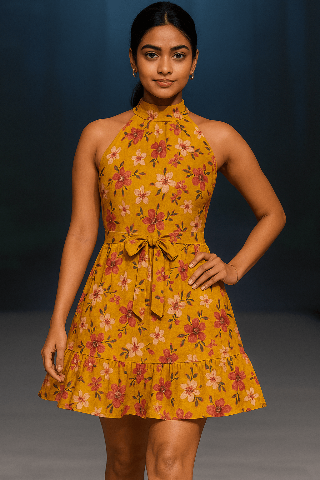 “GenZ Lilac Floral Halter Dress for Women – Cute & Bold Summer Style” - The Madhu“GenZ Lilac Floral Halter Dress for Women – Cute & Bold Summer Style”