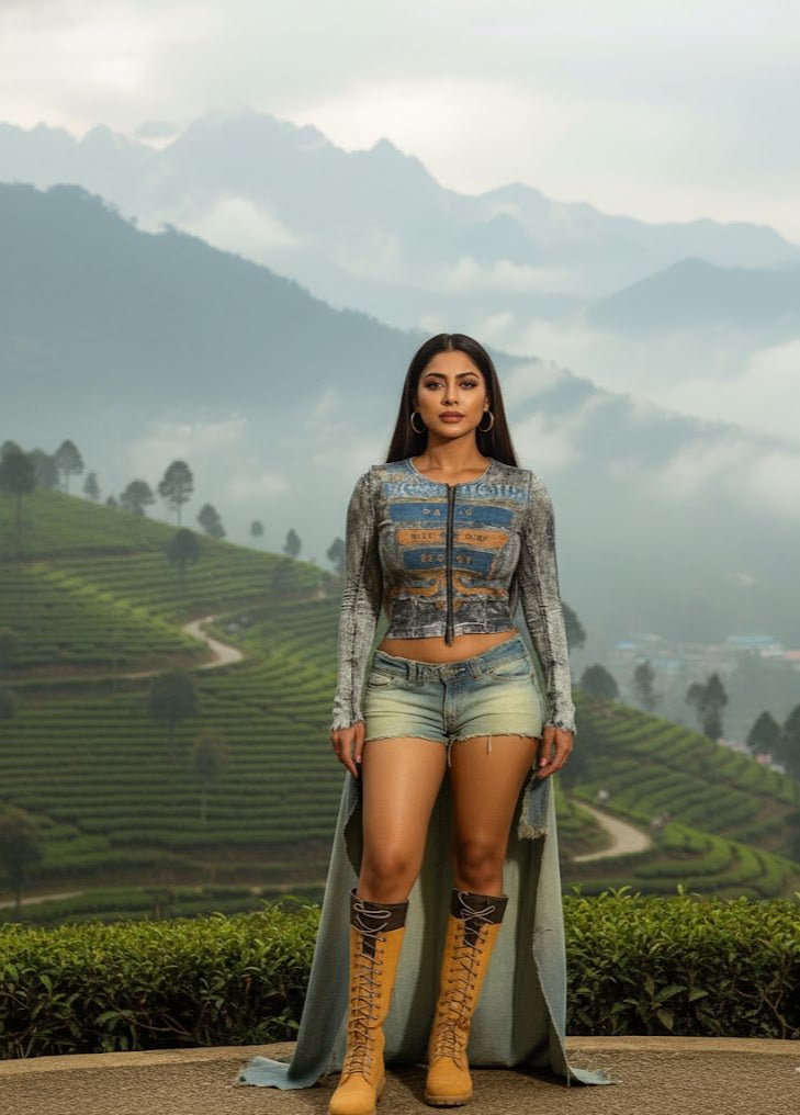 “Highland Rebel” - where rugged charm meets runway attitude.” - The Madhu“Highland Rebel” - where rugged charm meets runway attitude.”