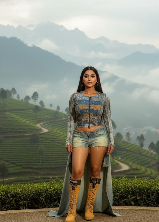 “Highland Rebel” - where rugged charm meets runway attitude.” - The Madhu“Highland Rebel” - where rugged charm meets runway attitude.”