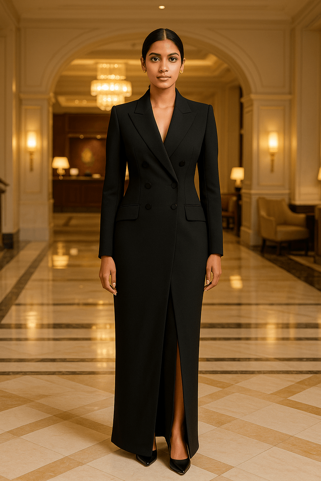 Power Silhouette Blazer Dress - The MadhuPower Silhouette Blazer Dress