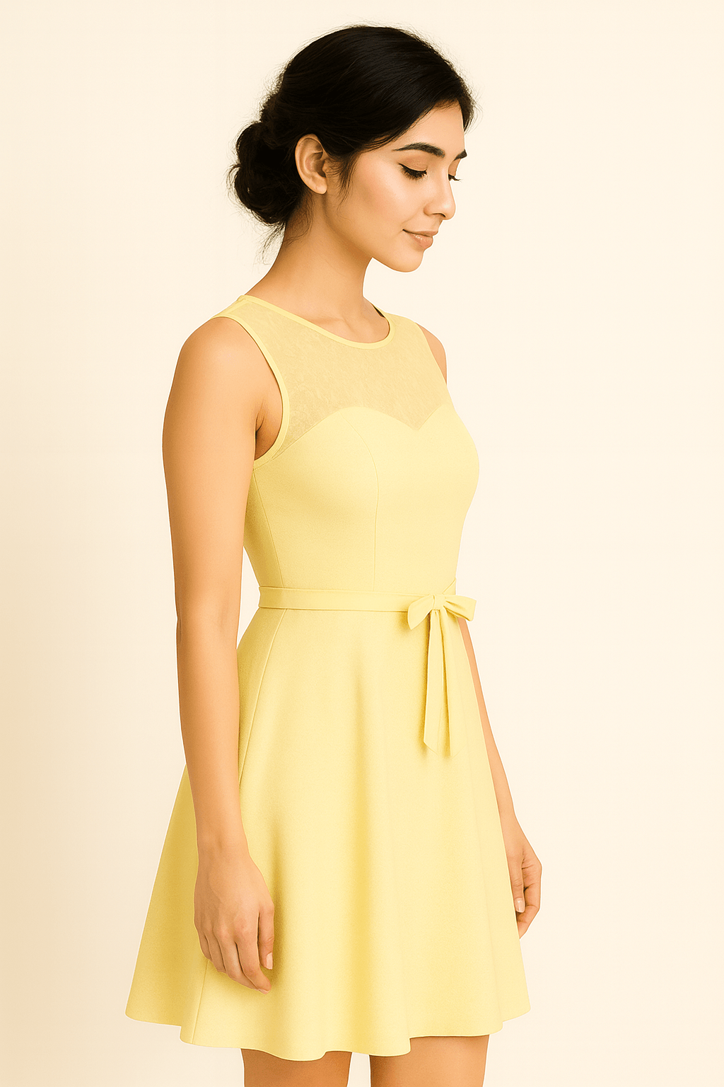 Sunlit Grace Lace Fit & Flare Dress - “Embrace sunshine elegance with our pastel yellow lace fit & flare dress — soft, graceful, and made to shine this season.” - The MadhuSunlit Grace Lace Fit & Flare Dress - “Embrace sunshine elegance with our pastel yellow lace fit & flare dress — soft, graceful, and made to shine this season.”