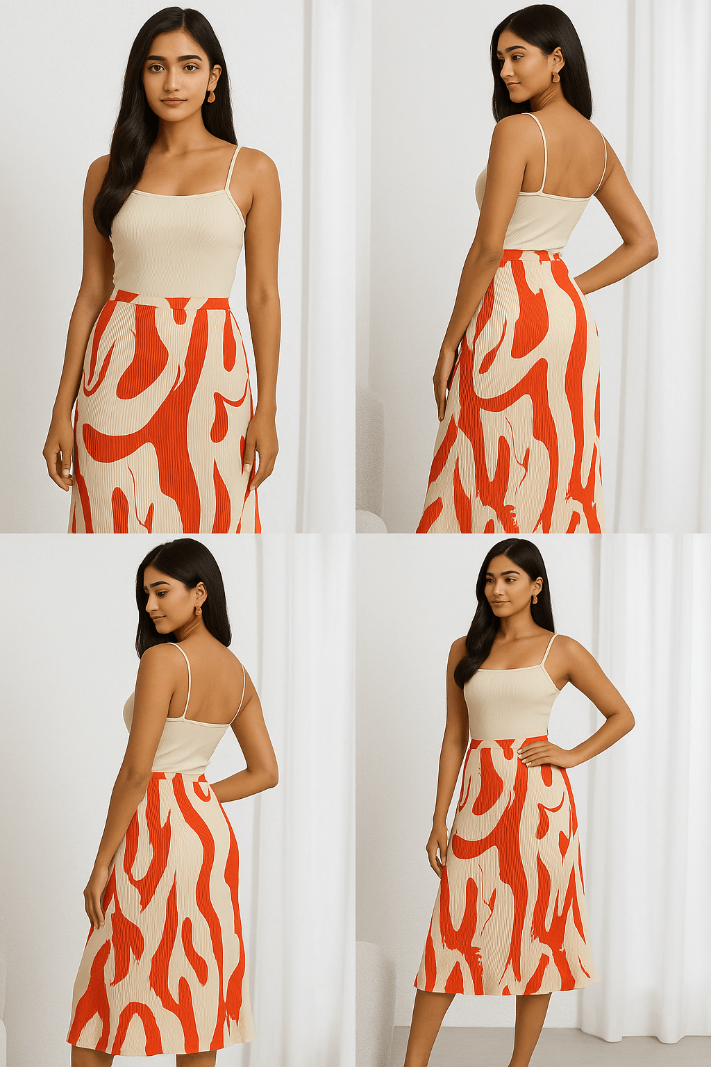 Sunset Swirl Midi Skirt ☀️ - 🌺 “Where art meets fashion — your statement in motion.” - The MadhuSunset Swirl Midi Skirt ☀️ - 🌺 “Where art meets fashion — your statement in motion.”