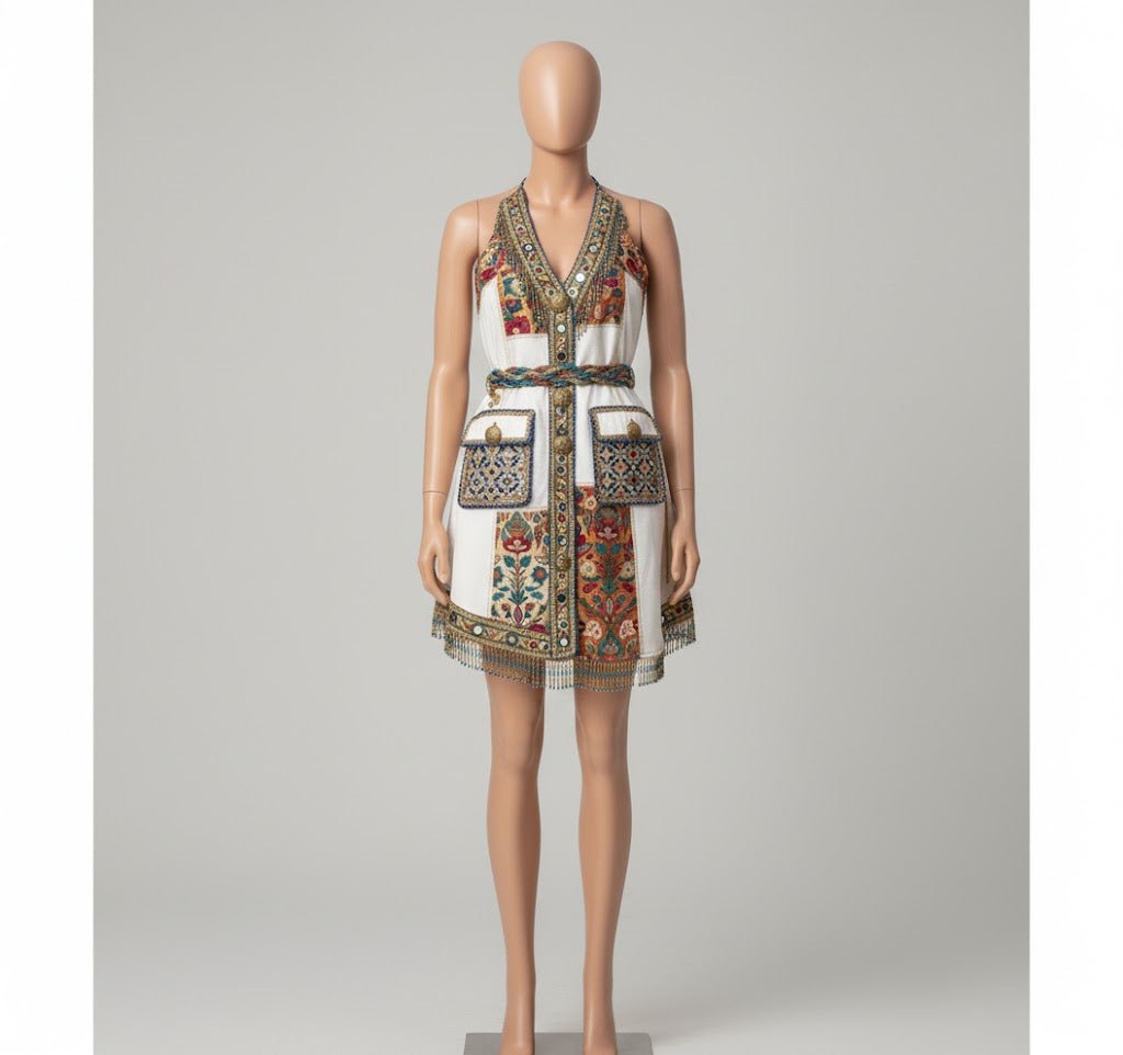 The Palace Garden Dress - "Wear the vibrant, intricate beauty of a Rajasthani palace garden in full bloom." - The MadhuThe Palace Garden Dress - "Wear the vibrant, intricate beauty of a Rajasthani palace garden in full bloom."