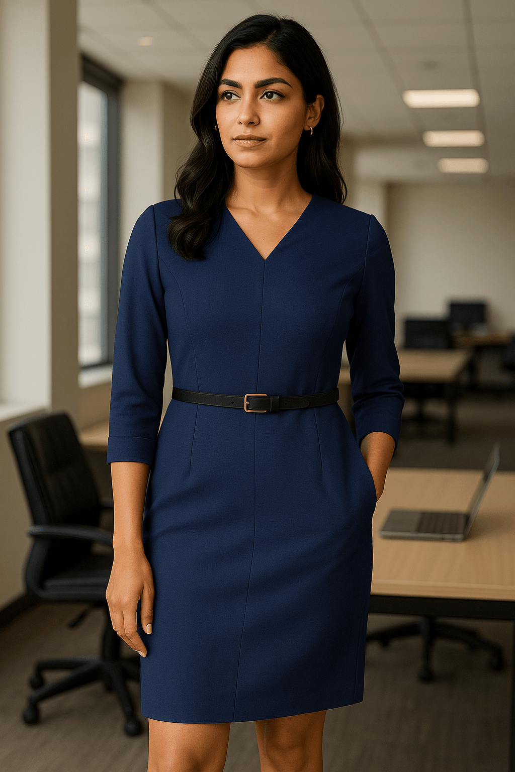 The Urban Grace Dress — Chic simplicity with an edge of power - The MadhuThe Urban Grace Dress — Chic simplicity with an edge of power