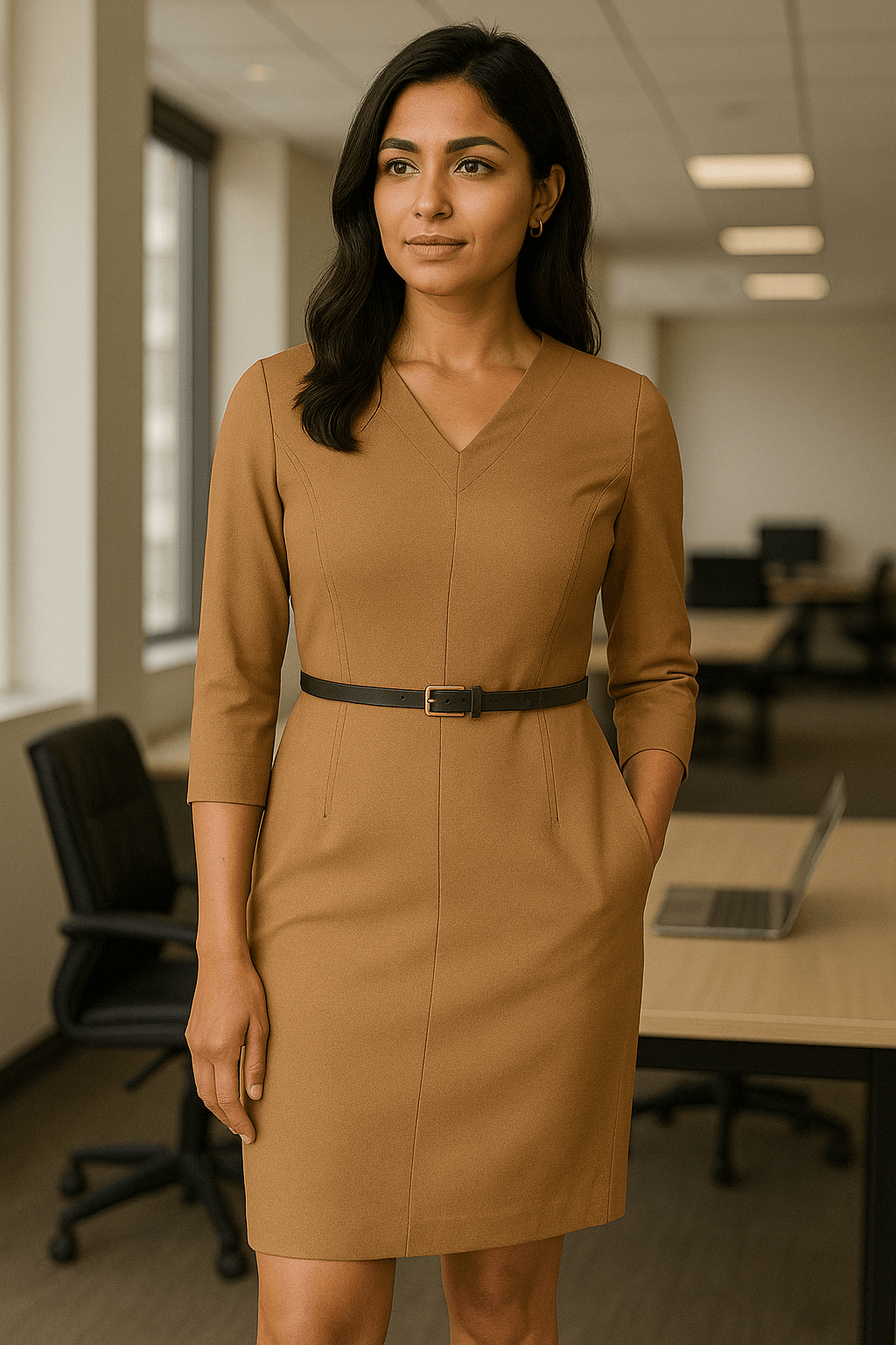 The Urban Grace Dress — Chic simplicity with an edge of power - The MadhuThe Urban Grace Dress — Chic simplicity with an edge of power