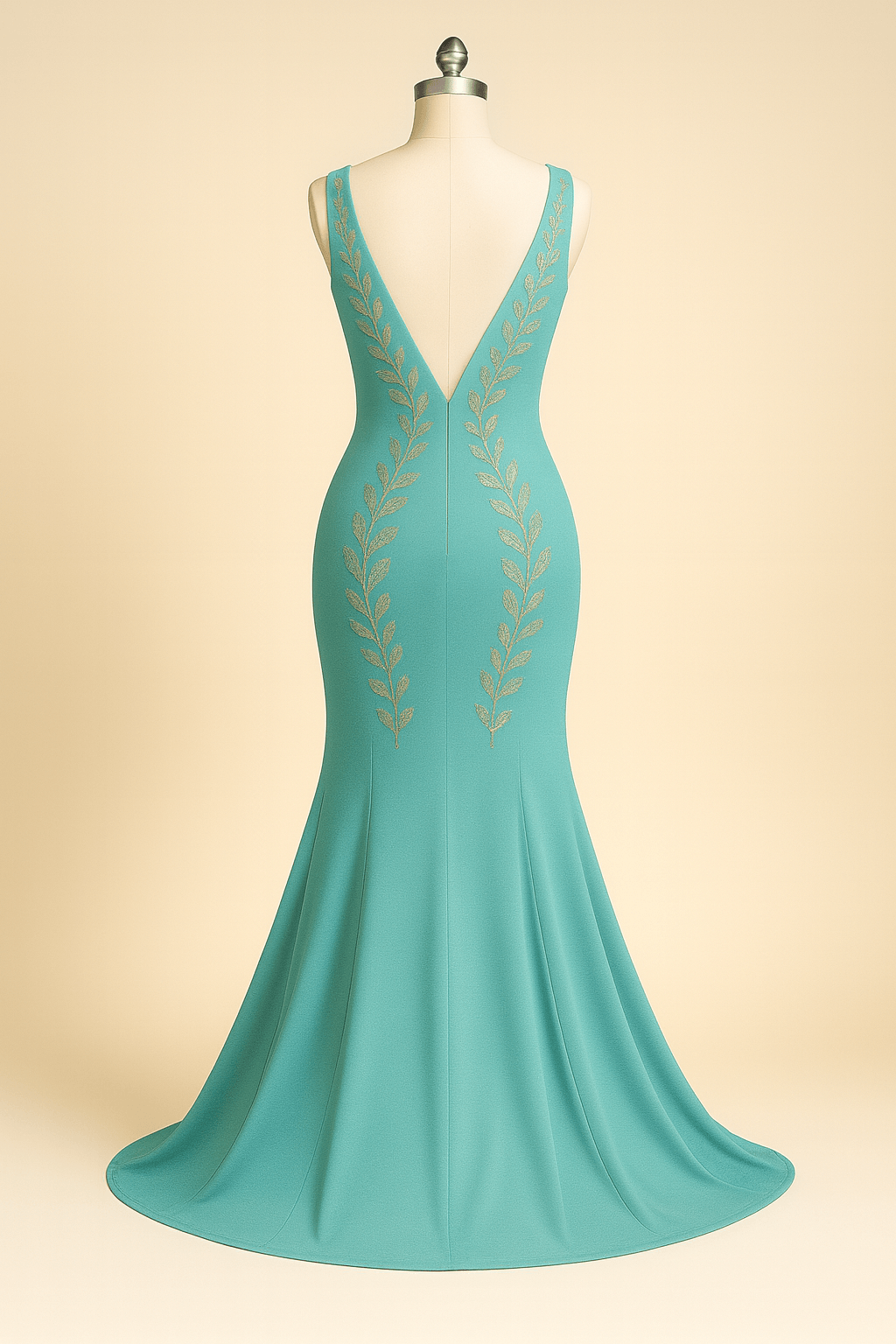 “Turquoise Bloom Satin Georgette Embroidered Gown” - evokes elegance and freshness - The Madhu“Turquoise Bloom Satin Georgette Embroidered Gown” - evokes elegance and freshness