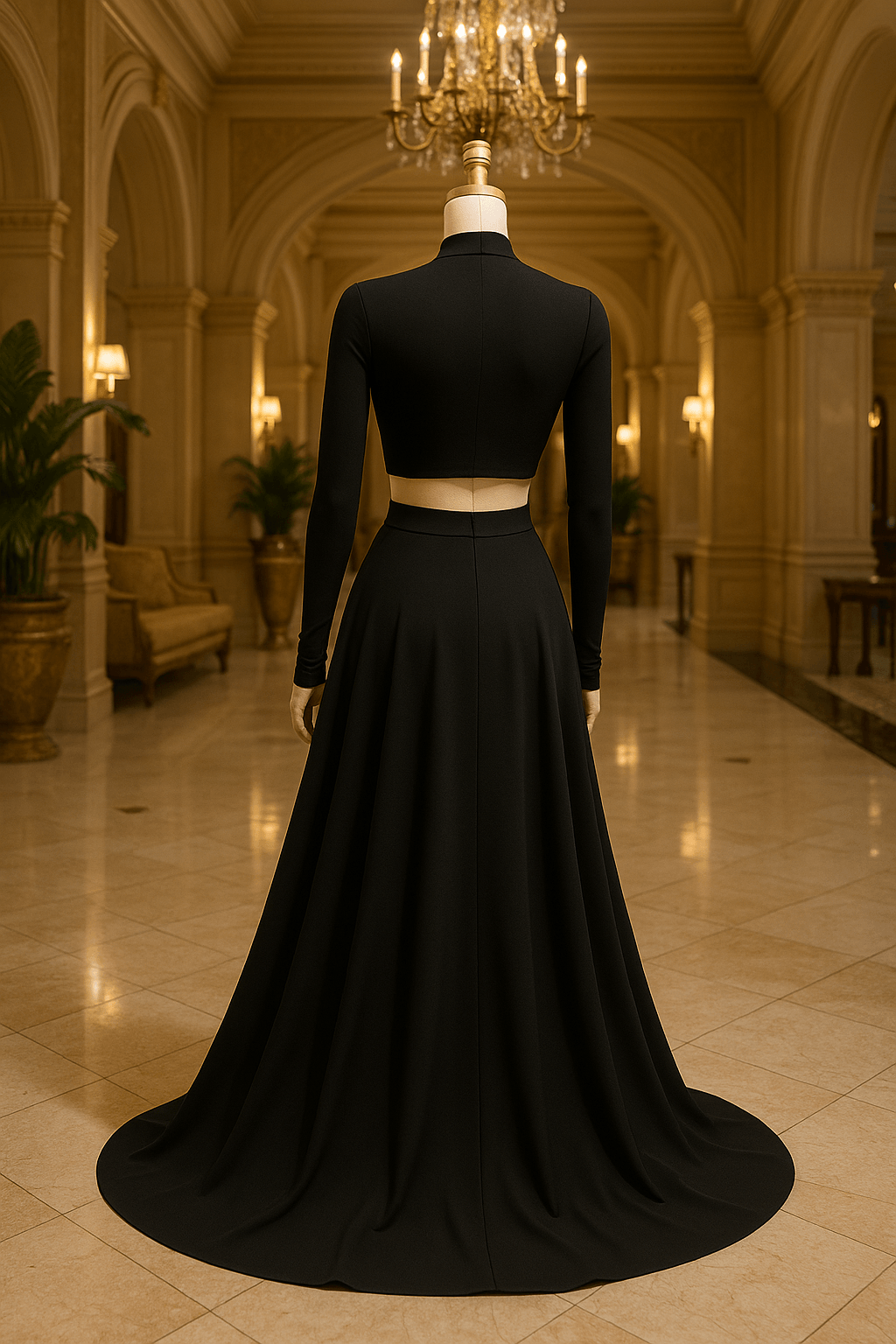 Zen G Noir Cascade Set – Black High - Slit Evening Co - Ord - The MadhuZen G Noir Cascade Set – Black High - Slit Evening Co - Ord